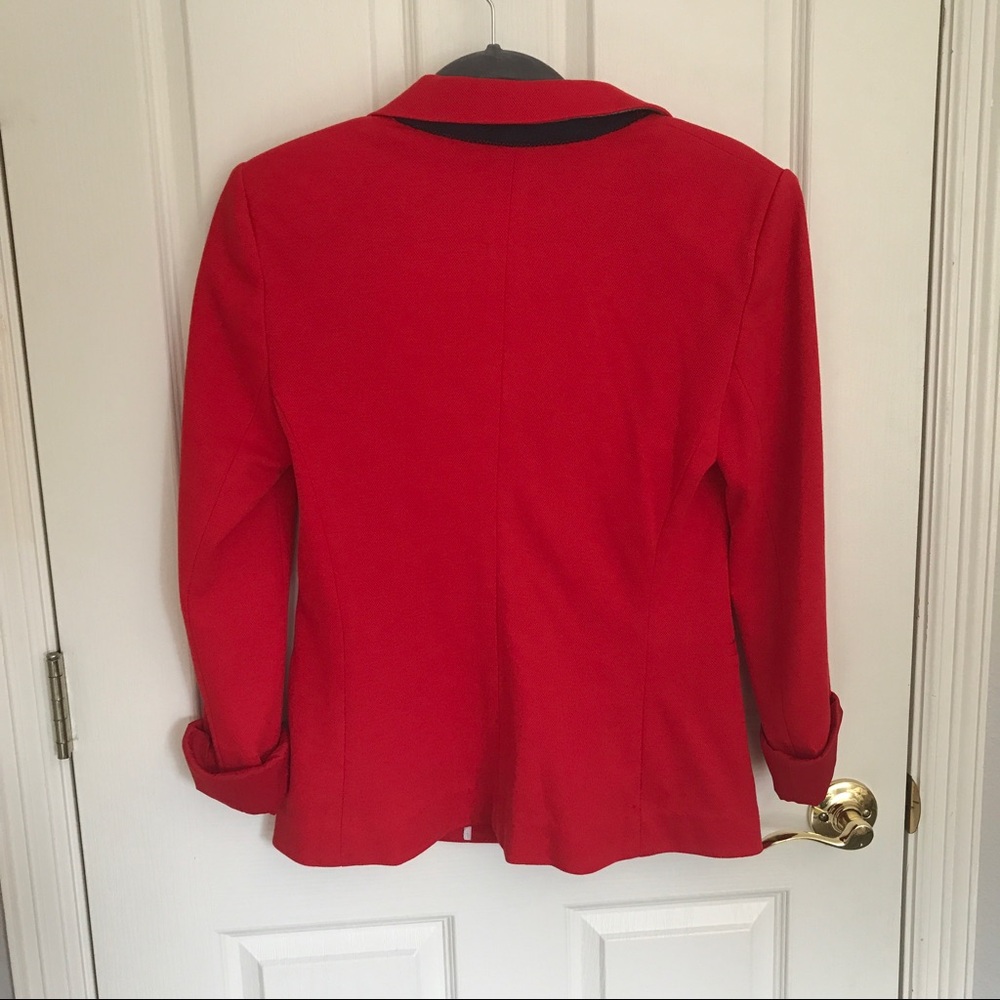 Express Red Single-Button Blazer - Picture 2 of 4